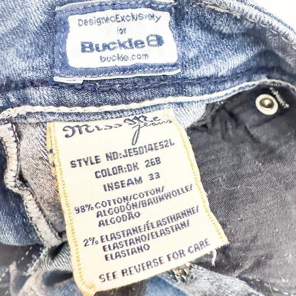 Miss Me Easy Boot Bootcut Denim Jean Fleur De Lis Size 28 - Picture 8 of 9